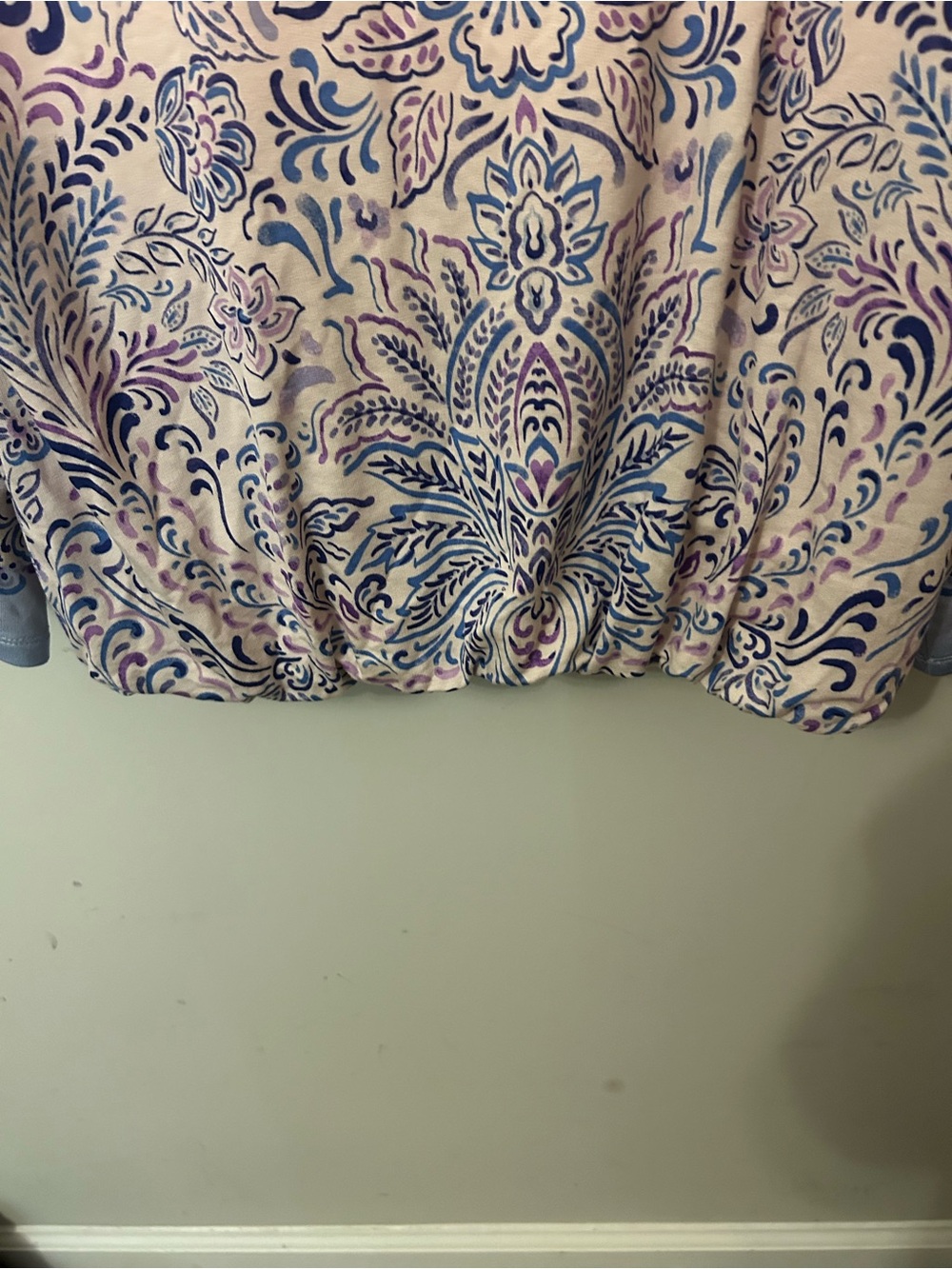 Democracy Lavender and Light Blue Floral-Print Long Sleeve Top - Picture 3 of 12